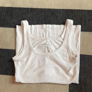 Everlane micro-rib white tank